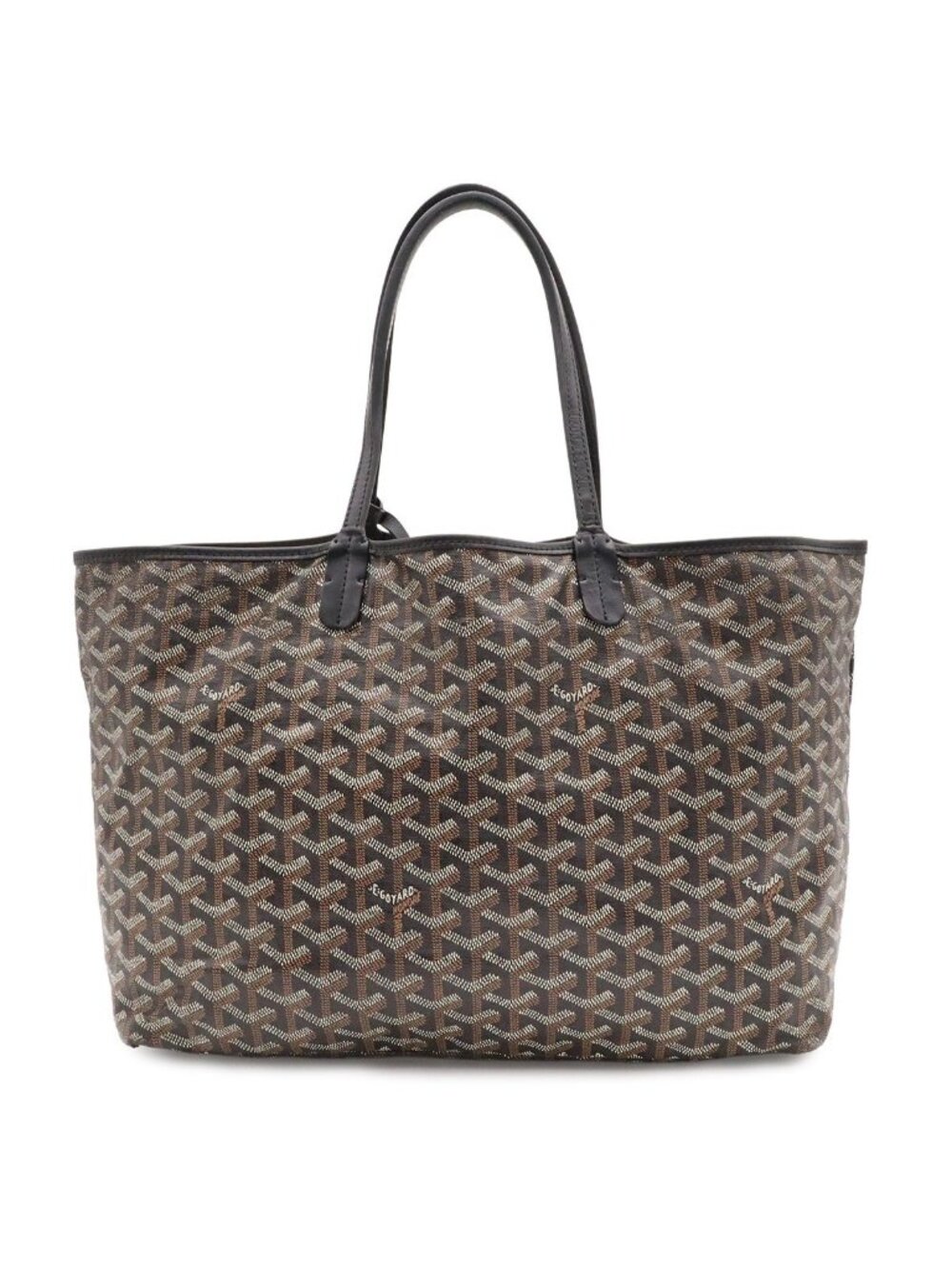 Goyard Saint Louis PM Tote Shoulder Bag Leather Black White